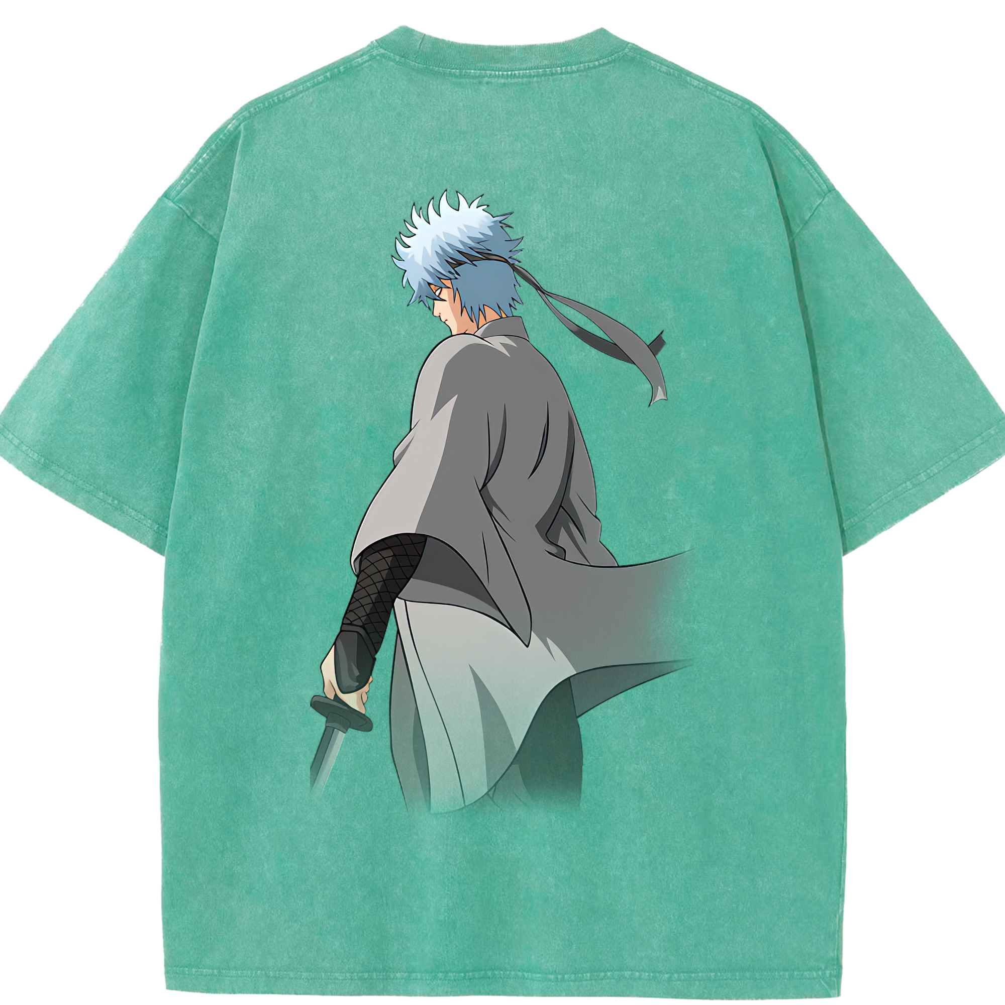 （画像用） ぎんたま 坂田銀時（さかたぎんとき） 神楽 志村新八（しむら しんぱち） GINTAMA Sakata Gintoki Kagura Shimura Shinpachi 綿100% ヴィンテージ風 半袖Tシャツ（背面プリント）